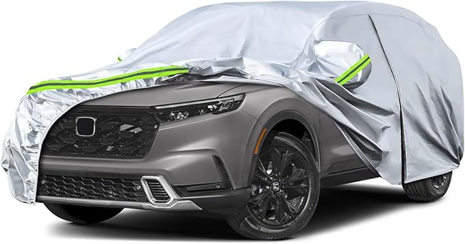 Waterproof Car Covers Replace for 2002~2025 Honda CR-V, 6 Layers All Weather Custom-fit Car Cover with Zipper Door & Windproof Bands for Snow Rain Dust Hail Protection (CR-V)