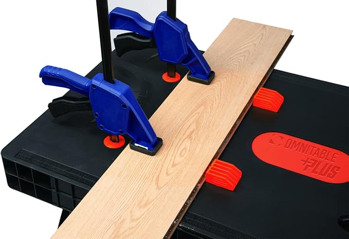 Disston Omni Plus 5 in 1 Workbench, Clamping Table, Scaffold, Dolly and Creeper All in one Work Table Orange/Black