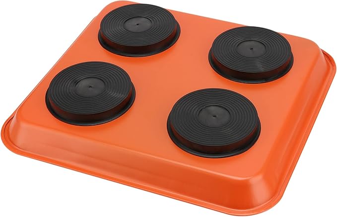 KEILEOHO 10 Packs Magnetic Tray Set, Orange Magnetic Parts Tray Set, Stainless Steel Magnetic Trays, Magnetic Tools Tray for Screws, Nuts, Bolts, Small Parts