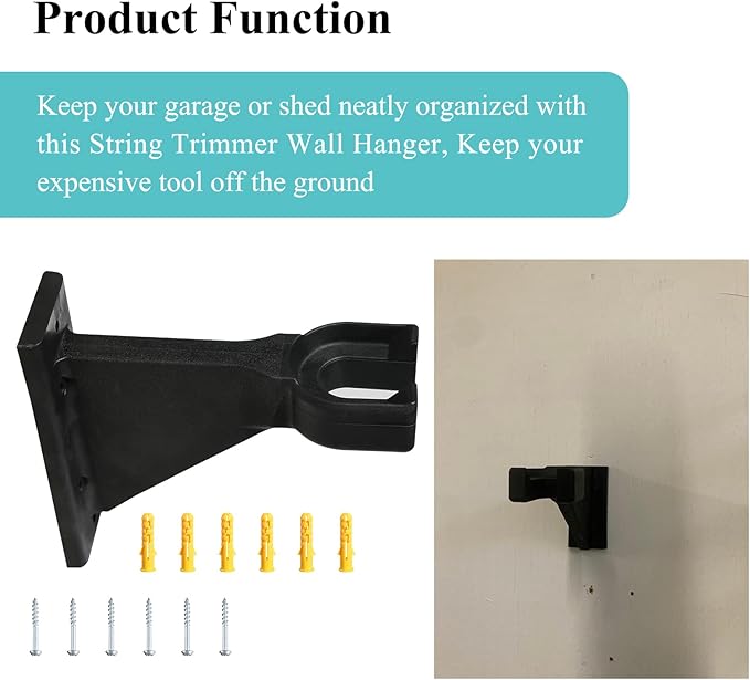 Premium Heavy-Duty Wall Hanging Holder for Garden Power Tools, Garage Storage Organizer, Storage Hooks for Trimmer, Holds up to 300lbs, Fits EGO 56V Trimmer and Edger, Ego Power/Edger(2Pcs/6-Hole)