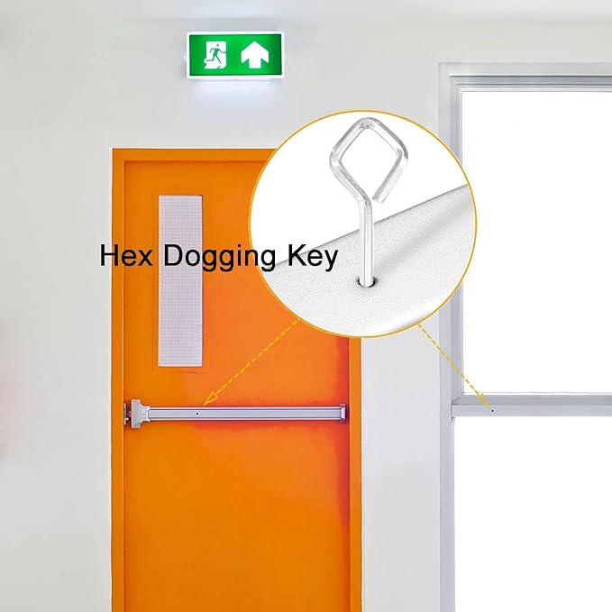 1/8" Standard Hex Dogging Key with diamond Full Loop, Key-Ring Style Dogging Key Set 1/8 Allen Wrench Key for Push Bar Door Panic Bars, Hex Socket, Solid Metal-10 Pack(Small,silver L)
