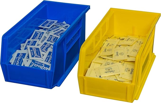 Akro-Mils 30230 AkroBins Plastic Storage Bins, Space-Saving Stackable Bins for Garage, Pantry, Craft Organization, 10.5 "L x 5.5 "W x 5"H, Blue, 12-Pack