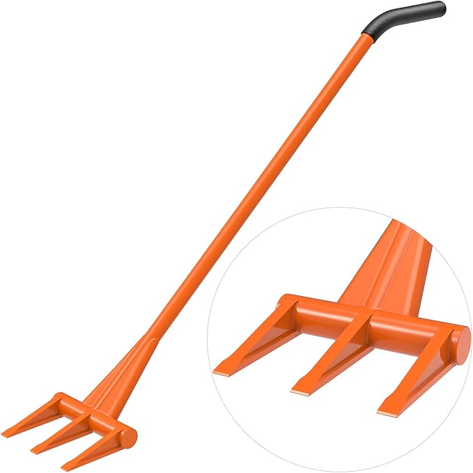Dolibest 56'' Demo Bar 3-Tine Wrecking Bar, Heavy Duty Steel Pry Bar for Demolition, All-Steel Handle Wrecking Pry Bar, Efficient and Effortless for Renovation and Construction