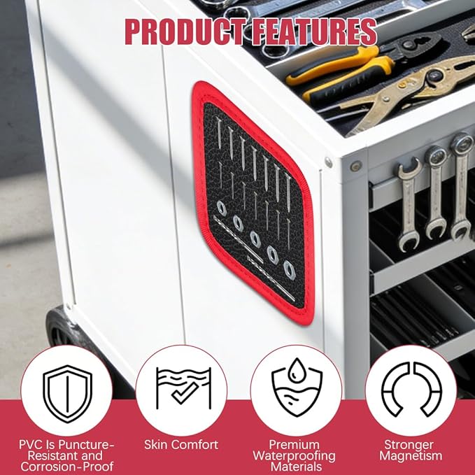 Flexible Magnetic Tool Mat, Double Sided Magnetic Mat, Flexible Magnetic Tool Tray Mat for Garage Workshop, Auto Repair Tools