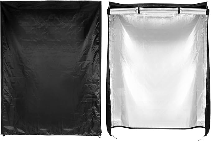 QWORK Storage Shelving Unit Cover, Wire Rack Cover for Shelf 48"x18"x72", 210D Oxford Cloth, Keeps Rack Clean, for Home, Office, Storage, Garage, Black