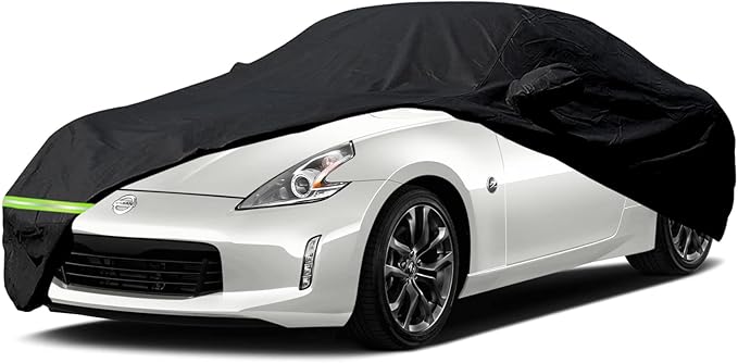 YIXIN Waterproof Car Covers for 2009-2026 Nissan 370Z / 370Z Nismo Car Cover 190T Covers Customer Fit 100% Waterproof Windproof Strap & Double Door Zipper Up to 174” L