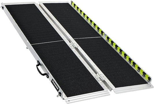 Wheelchair Ramp 5FT, Anti-Slip Aluminum Folding Handicap Portable Ramp, Wheelchair Ramps for Home Steps, Stairs, Doorways, Scooter Ramp