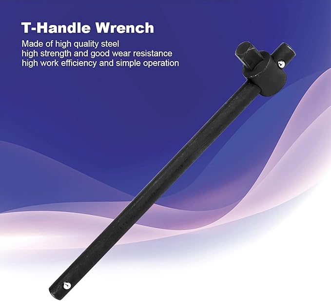 3/4" T-Handle Sliding Wrench Breaker Bar, 18.9 Inch Heavy Duty Steel Drive Socket Hand Tool, Gifts for Men & Dad