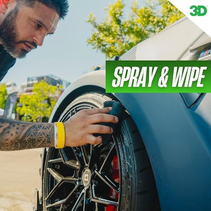 3D Magic Blue Tire Shine Spray - Water Resistant High Gloss Tire & Trim Dressing | Long Lasting Protection | No Sling, No Run Formula | Made in USA |1 Gallon