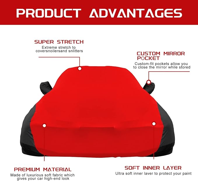 Indoor Car Cover Replace for 2009-2025 Nissan 370Z, Luxurious Stretch Satin Custom-fit Indoor Car Cover for Dust-Proof, Underground Garage, Car Show (370Z)