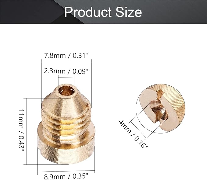 MroMax 1.4 mm Foam Cannon Orifice Nozzle Tips Brass Universal Thread Nozzle Tips 2Pcs