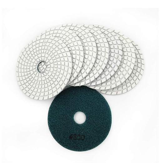 SHDIATOOL 4 - Inch Diamond Polishing Pads with White Bond Grit 800 Wet for Marble Granite Stone 8Pcs 100mm