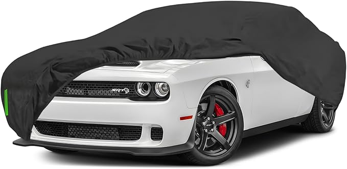 Proadsy 2026 Upgrade Car Cover Custom Fit for Dodge Challenger 2008-2023, Windproof Waterproof All Weather Protection, Sun Rain Dust Snow Outdoor Cover