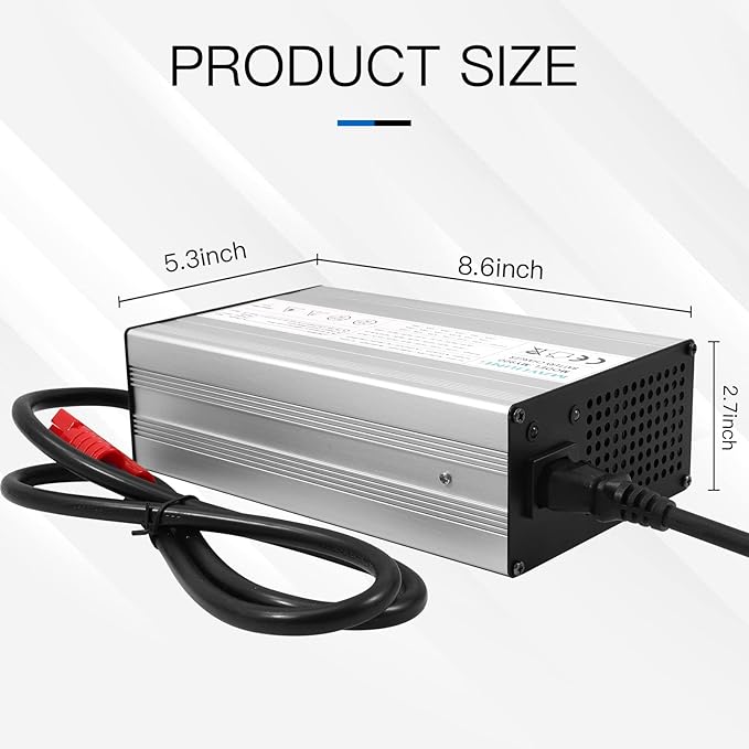 YEWY 29.2V 25A Charger 24V 25A LiFePO4 Battery Charger 90V -130V for 8S 24V 70AH 100AH 120AH 200AH LiFePO4 LFP Battery Pack Charger (29.2V25A Anderson 50A)