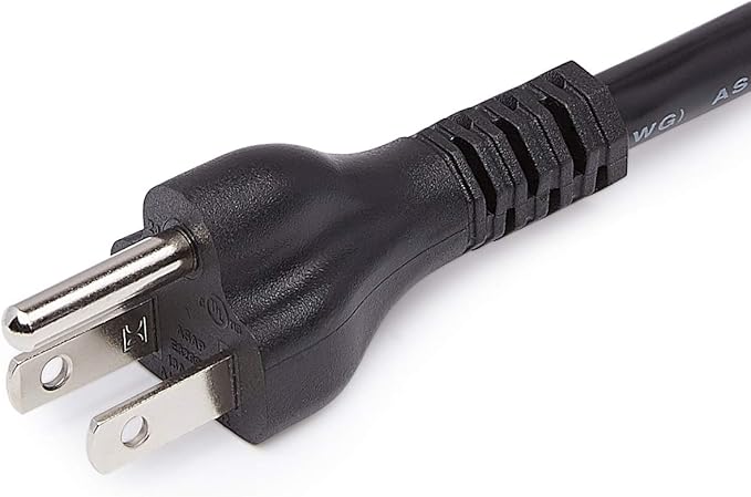 Amazon Basics 3-Prong Extension Cord for Indoor Use, 13 Amps, 125V, 3 Foot, Black, 2-Pack