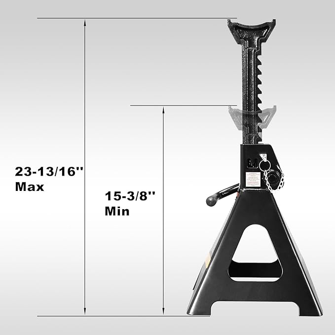 Big RED AT46002ABR-2 Torin Double Locking Steel Jack Stands, 2 Pack, 6 Ton (12,000 lb), Black