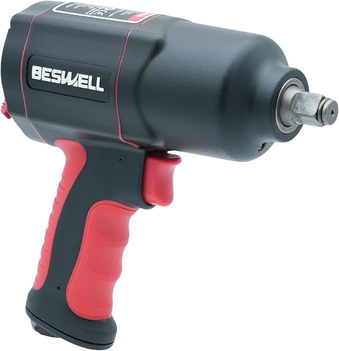 BESWELL® 1/2" High Torque Air Impact Wrench with Up to Real 1180 Foot-Pounds Max Loosen Torque Output-BW-112BN