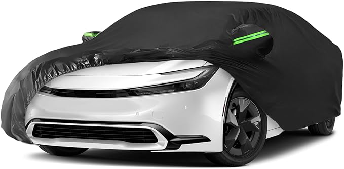 Proadsy Car Cover Custom Fit for Toyota Prius 2023 2024 2025 2026, Waterproof All Weather for Automobiles, Full Exterior Cover Rain Snow Sun Protector Indoor Outdoor Car Cover