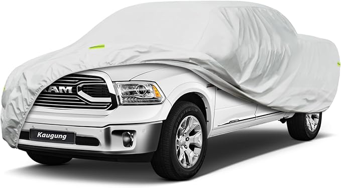 Kaugung Truck Cover Waterproof Custom Fit RAM 1500 Crew 5.7' Bed (2009-2025), 6 Layers Heavyweight Pickup Car Cover Outdoor Indoor Sun UV Rain Snow Wind Protection.