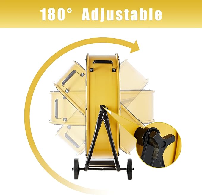 HiCFM 24" Industrial Drum Fan 8800 CFM High Velocity 3-Speed Heavy Duty Metal Air Circulator with Casters Handle for Basement Warehouse Factory workshops