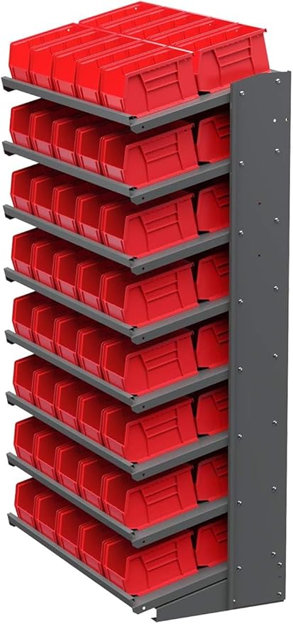 Akro-Mils 30237 AkroBins Plastic Storage Bins, Space-Saving Stackable Bins for Garage, Pantry, Craft Organization, 9" x 6" x 5", Black, 12-Pack