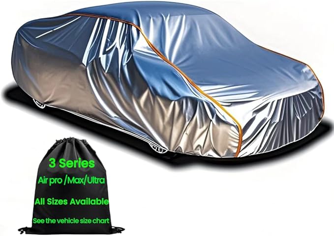 Snow Waterproof Small Car Cover Heavy Duty Sport Car Covers for Automobiles All Weather Durability Scratch Free Cotton Full Exterior Cover Fit Coupe 163" to 178"