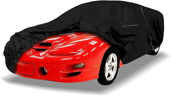 Waterproof Car Cover Replace for Pontiac Firebird/Trans Am Convertible & Coupe 1970-2002, 210T All Weather Classic Car Covers with Zipper Door & Lock for Snow Rain Protection