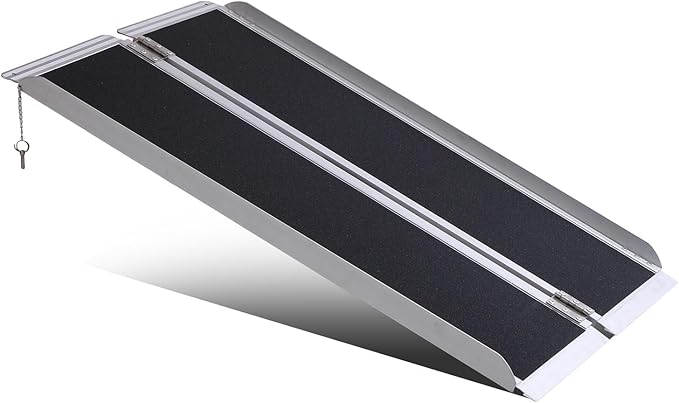 Portable Wheelchair Ramp 4FT,No-Slip Aluminum Folding Handicap Ramp 800 lbs Load Capacaity,Wheel Chair ramp for Home Steps,Stairs,car