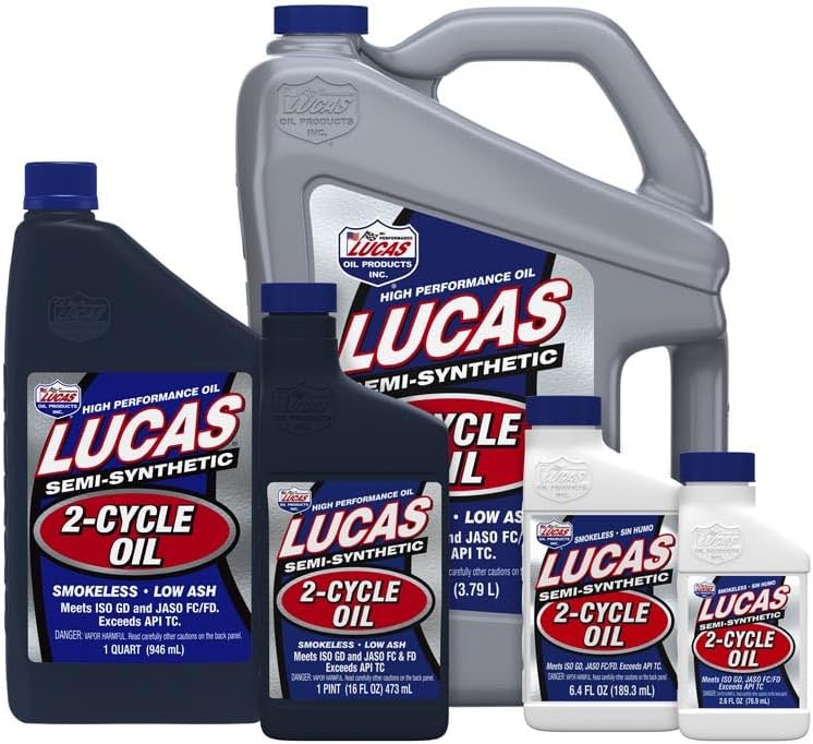 Lucas Oil 10110 Semi-Synthetic 2-Cycle Oil - 1 Quart (Pack of 6)