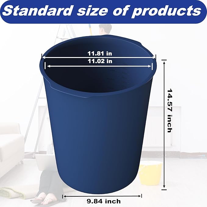 5 Gallon Reusable Bucket Liner, Leakproof Concrete Tools Durable Silicone Bucket Insert, Food Grade Container for Food Storage or Thanksgiving Turkey Brine Bucket, for Paint, Thinset, Ice (Dark Blue)
