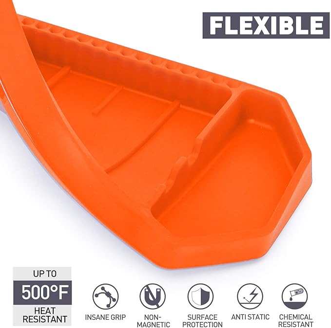 3PC Non-Slip Flexible Tool Tray, Large Tool Storage Set, Accessories Organizer, Silicon Tool Holder Mats, Organizer for Screw, Bolts, Washers, Nuts and Small Tools & Accessories.
