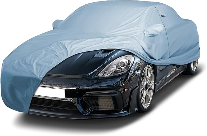 iCarCover Premium Car Cover for 2020-2025 Porsche 718 Cayman GT4 Heavy Duty Waterproof All-Weather Automobiles Custom Fit Indoor Outdoor UV Snow Protection Covers with Straps and Bag