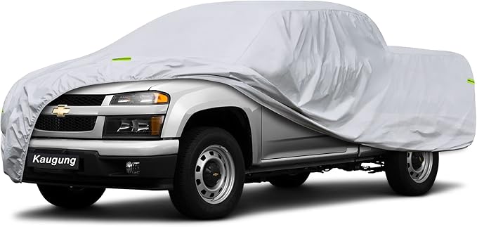 Kaugung Truck Cover Fit Chevrolet Chevy Colorado from 2004 to 2012 (Crew Cab/Regular Cab/Extended Cab), Waterproof All Weather Full Pickup Cover, Outdoor Sun UV Rain Dust Protection.