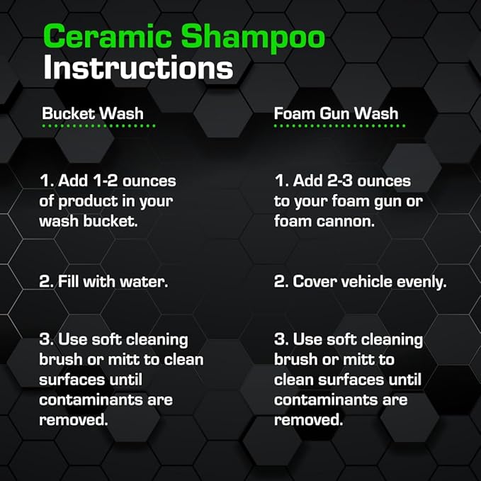 Ceramic Car Shampoo - Slick Car Wash Soap for Ceramic Coatings - pH-Balanced Car Wash Shampoo - Adds Hydrophobic Protection | Enhances Coatings, Waxes or Sealants | Incredible Shine