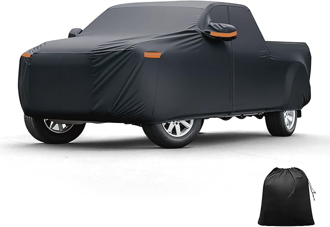 X AUTOHAUX Car Cover for Hyundai Santa Cruz 2021-2025 Aluminum Film Outdoor Waterproof Sun Rain Snow Hail Protection with Driver Door Zipper