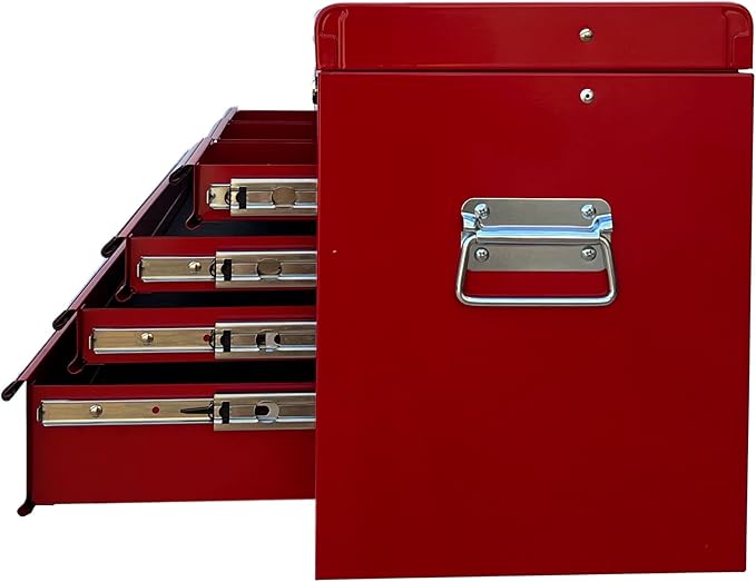 Workington Portable Metal Tool Chest with 6 Drawers, 24" 6-Drawer Tool Chest Cabinet with Ball Bearing Drawer Slides, Steel Tool Storage Box Organizer 4005 Red