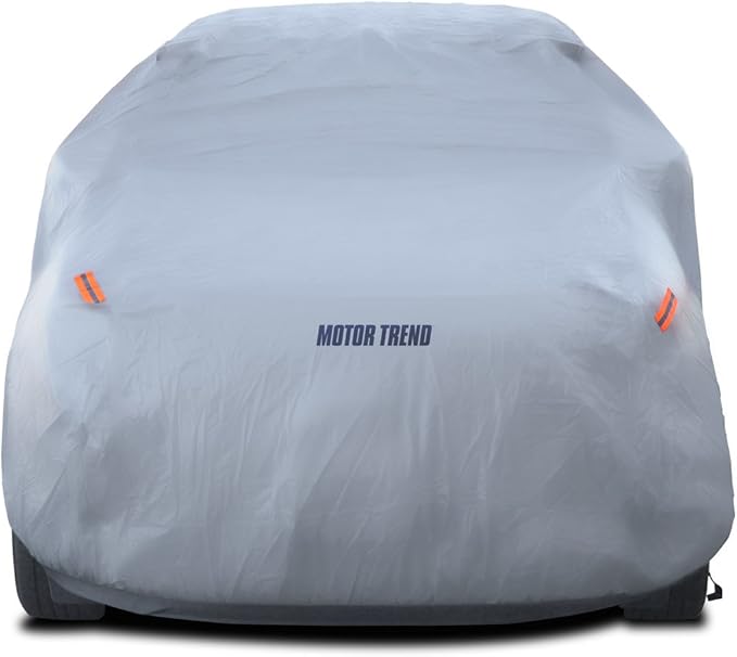 Motor Trend Safeguard Heavy Duty Car Cover for Vans & SUVs - Car Tarp Waterproof All Weather SUV, Sun Protection, UV Rain Snow Winter, Outdoor Reflective - Up to 185" Length