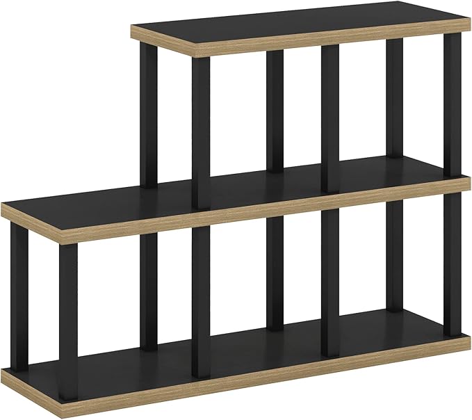 Furinno Turn-N-Tube No Tools Decorative Display Shelf, 5-Cube, Americano/Black