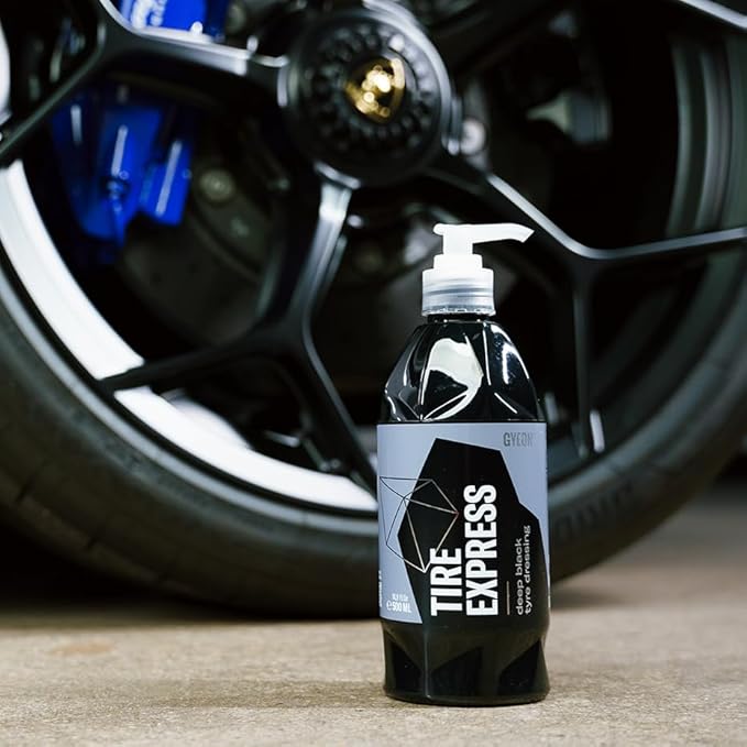 Gyeon Tire Express Satin‑Finish Tire Dressing Water Based UV Protection Self‑Cleaning Long Lasting Factory‑Fresh Look Easy Wet Or Dry Application Deep Natural Tire Revitalizer