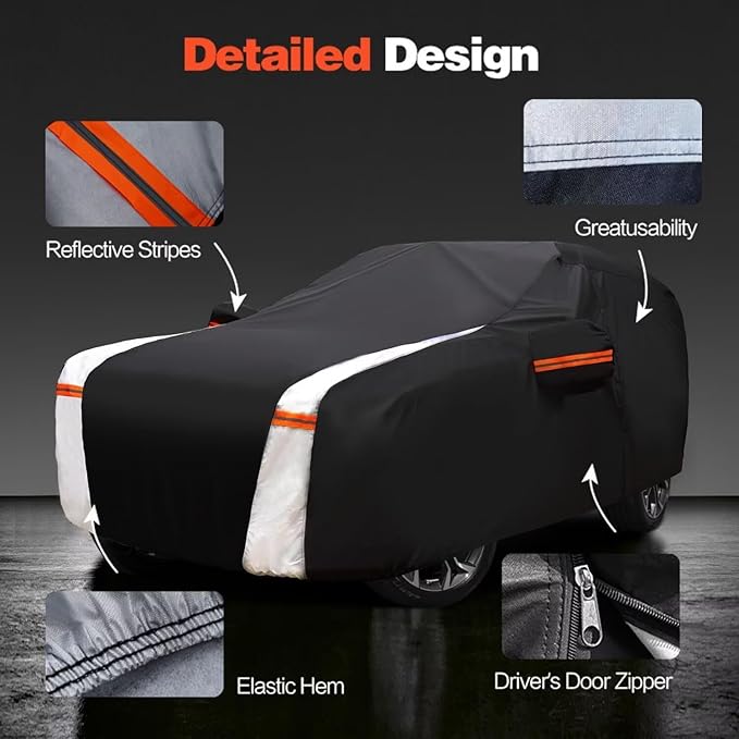 10 Layers Car Cover Custom Fit for Sienna 100% Waterproof All Weather Automobilesl, Heavy Duty Car Covers for Rain Sun UV Protection with Door Zipper.