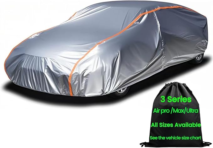 Outdoor Large Car Cover for Automobiles All Weather Waterproof Heavy Duty Full Exterior Covers Rain UV Snow Protection Fit Sedan 208" to 218"