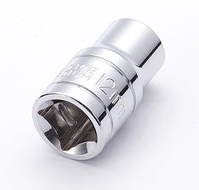 Utoolmart 1/2-Inch Drive 12mm 6-Point Shallow Socket, Metric, Cr-V Chrome-vanadium 1 Pcs