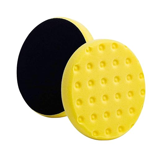 6.5" CCS Yellow Polishing Foam Pads. (Pack of 2). Lake Country Original CCS Yellow Cutting pad Safe for All finishes and Painted Surfaces. Fits 6" Backing Plate.