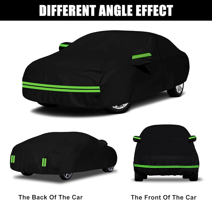 Waterproof Car Cover Replace for 2011-2017 Chrysler 200, 6 Layers All Weather Car Covers with Zipper Door & Windproof Bands for Snow Rain Dust Hail Protection (200)