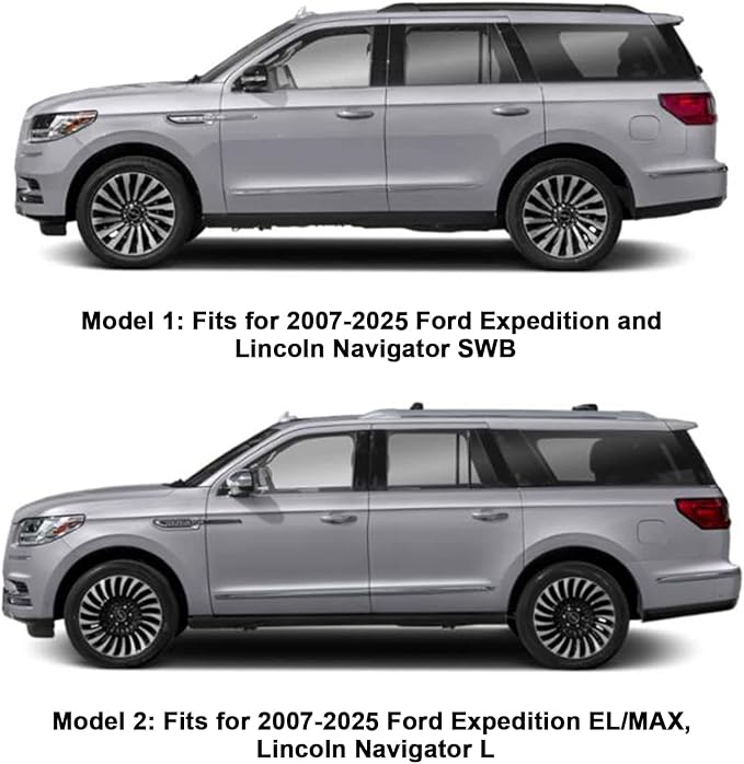 Waterproof Car Covers Replace for 2007-2025 Ford Expedition EL/MAX and Lincoln Navigator L, 6 Layers Silver All Weather Car Cover with Zipper Door for Snow Rain Dust Hail Protection