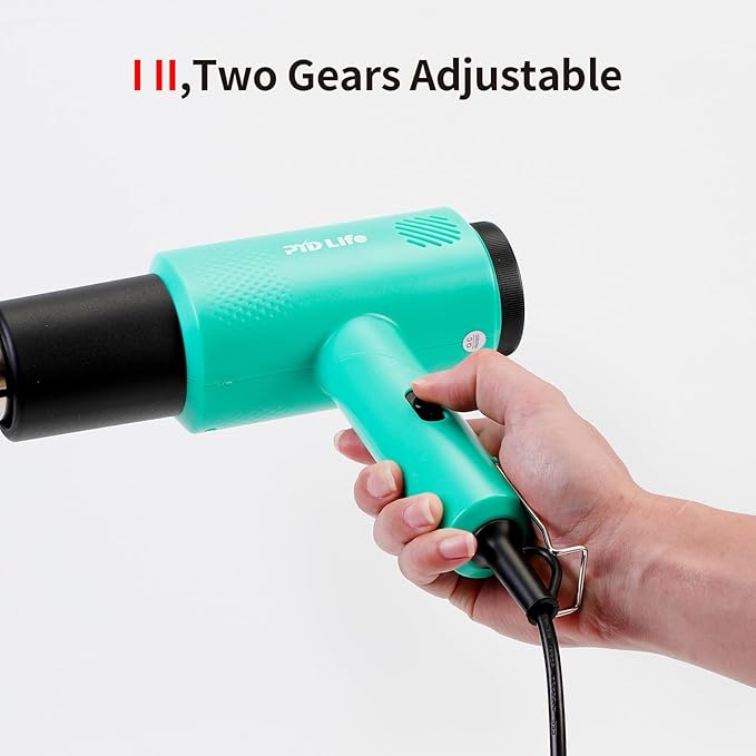PYD Life Heat Blower Gun for Sublimation Blanks Shrink Wrap Film 110V Hot Air Gun for Shrink Wrap Temperature Control with 2-Temp Settings