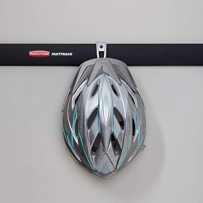 Rubbermaid Universal Powder Coaded Metallic Fasttrack Hanging Garage Hook Organizers for Ladder, Tool, and Bike Storage (4 Pack)