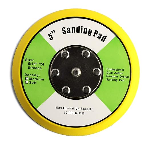 5" Hook and Loop Backing Pad 5/16"-24 Thread for Dual Action Car Polisher Sanding Polishing