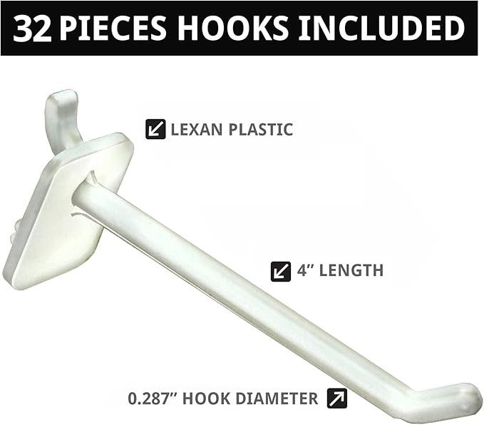 Azar Displays 701414-WHT-4W32 Rotating Countertop Display Kit with Peg Hooks Included, 14 Inches Wide x 14 Inches Deep x 20 Inches High, Pegboard Spinner Organizer, White
