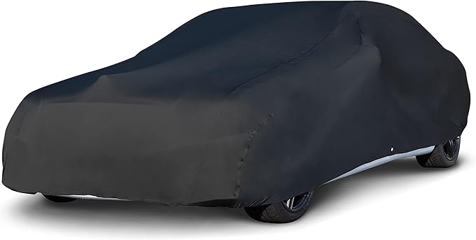 Budge Indoor Stretch Car Cover, Luxury Indoor Protection, Soft Inner Lining, Breathable, Dustproof, Car Cover fits Cars up to 264", Black